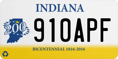 IN license plate 910APF
