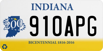IN license plate 910APG