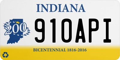 IN license plate 910API
