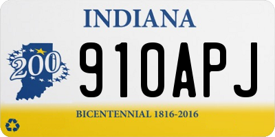 IN license plate 910APJ
