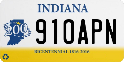 IN license plate 910APN