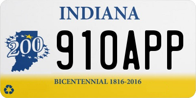 IN license plate 910APP