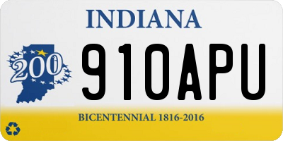 IN license plate 910APU