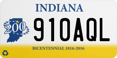 IN license plate 910AQL