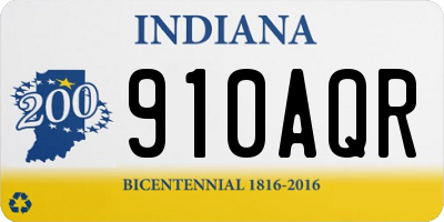 IN license plate 910AQR