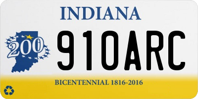 IN license plate 910ARC