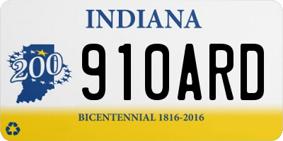 IN license plate 910ARD