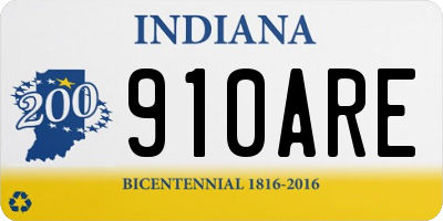 IN license plate 910ARE
