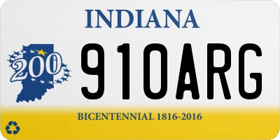 IN license plate 910ARG
