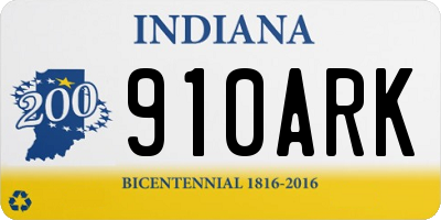 IN license plate 910ARK