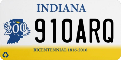 IN license plate 910ARQ