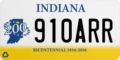 IN license plate 910ARR