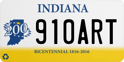 IN license plate 910ART