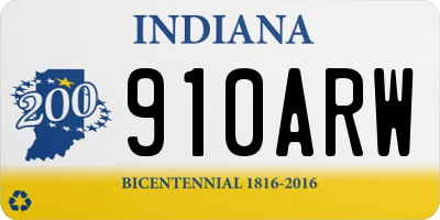 IN license plate 910ARW