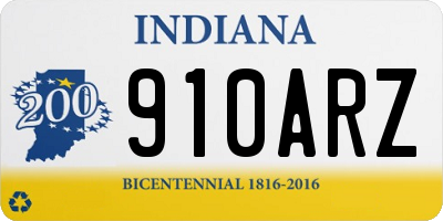 IN license plate 910ARZ