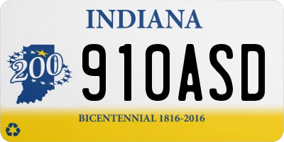 IN license plate 910ASD