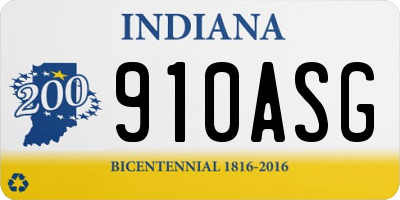 IN license plate 910ASG