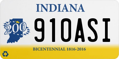 IN license plate 910ASI