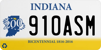 IN license plate 910ASM
