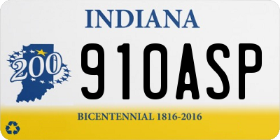 IN license plate 910ASP