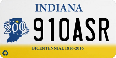 IN license plate 910ASR