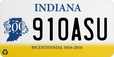 IN license plate 910ASU