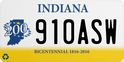 IN license plate 910ASW