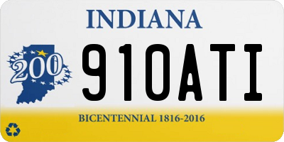 IN license plate 910ATI