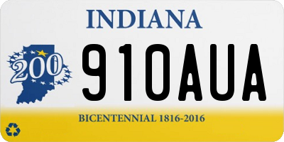 IN license plate 910AUA