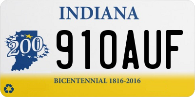 IN license plate 910AUF