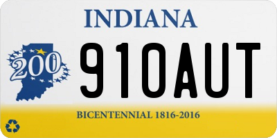 IN license plate 910AUT