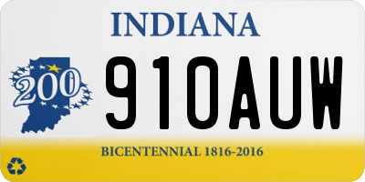 IN license plate 910AUW