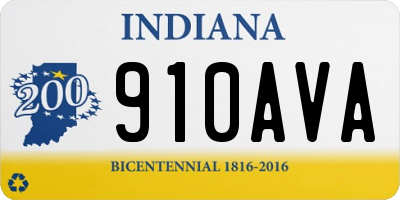 IN license plate 910AVA