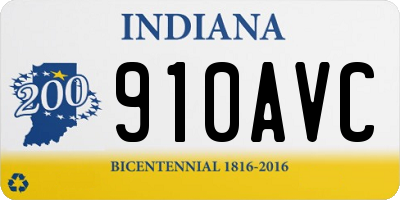 IN license plate 910AVC