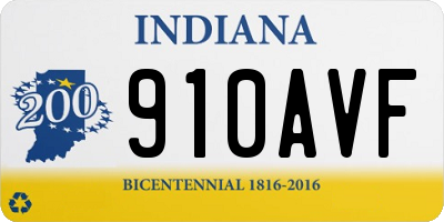 IN license plate 910AVF