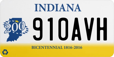 IN license plate 910AVH