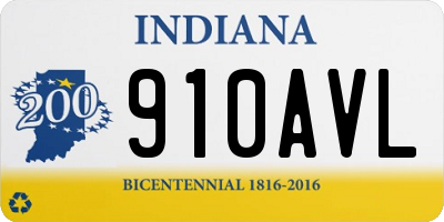 IN license plate 910AVL