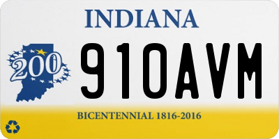 IN license plate 910AVM
