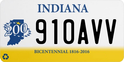 IN license plate 910AVV