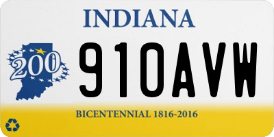 IN license plate 910AVW