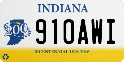 IN license plate 910AWI