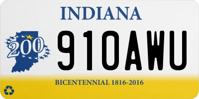 IN license plate 910AWU