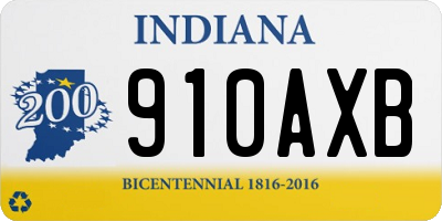 IN license plate 910AXB