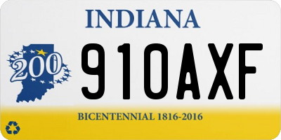 IN license plate 910AXF