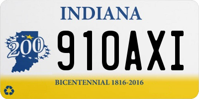 IN license plate 910AXI