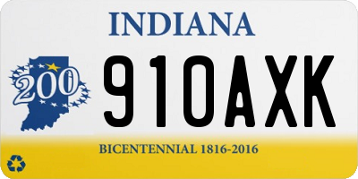 IN license plate 910AXK