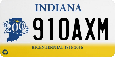 IN license plate 910AXM