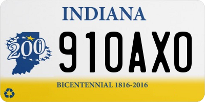 IN license plate 910AXO