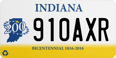 IN license plate 910AXR