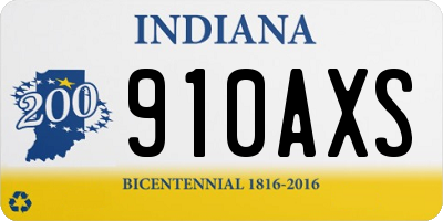 IN license plate 910AXS